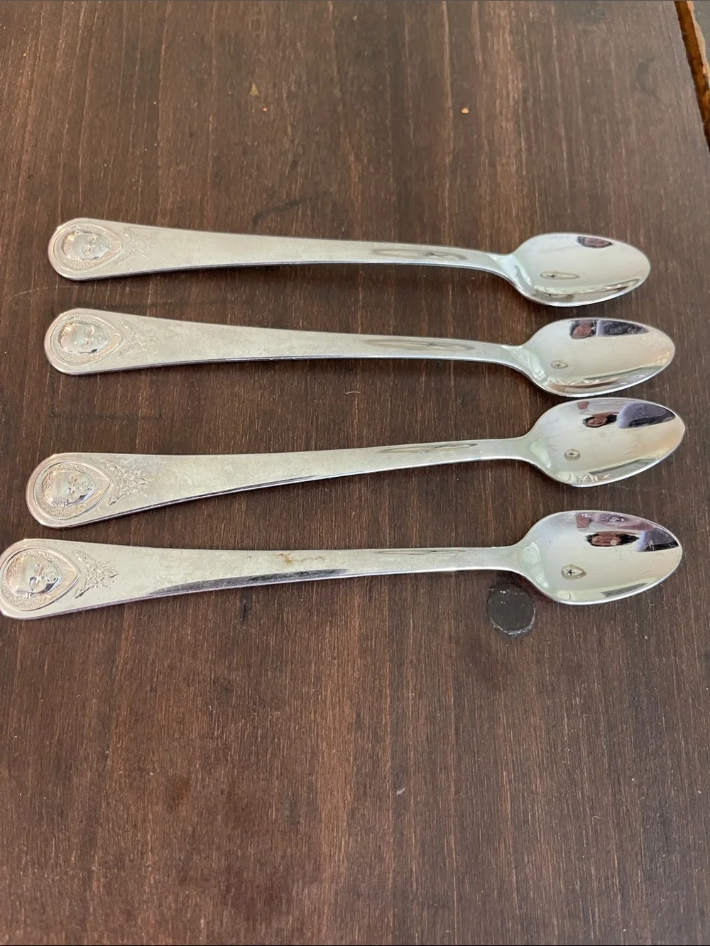 Vintage Gerber Oneida Stainless Steel Set Of 4 Long Handle Spoons
